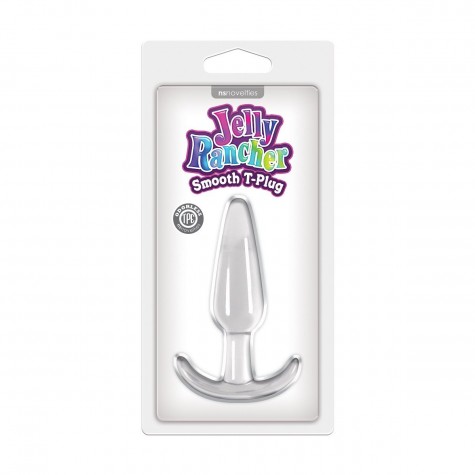 Прозрачная анальная пробка прозрачная Jelly Rancher T-Plug Smooth - 11 см.