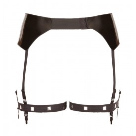 Черная сбруя на бедра с зажимами для половых губ Suspender Belt with Clamps