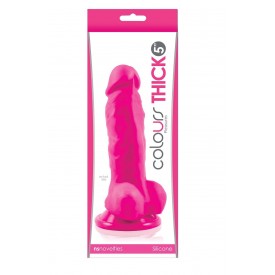 Розовый фаллоимитатор Pleasures Thick 5 Dildo - 18,3 см.